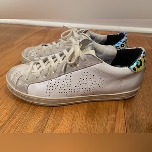 Low top P448 white leather sneakers sz 39. Used